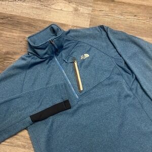 TNF The North Face Blue Mens M Canyonlands ½ Zip‎ Colorblock Pullover Sweatshirt